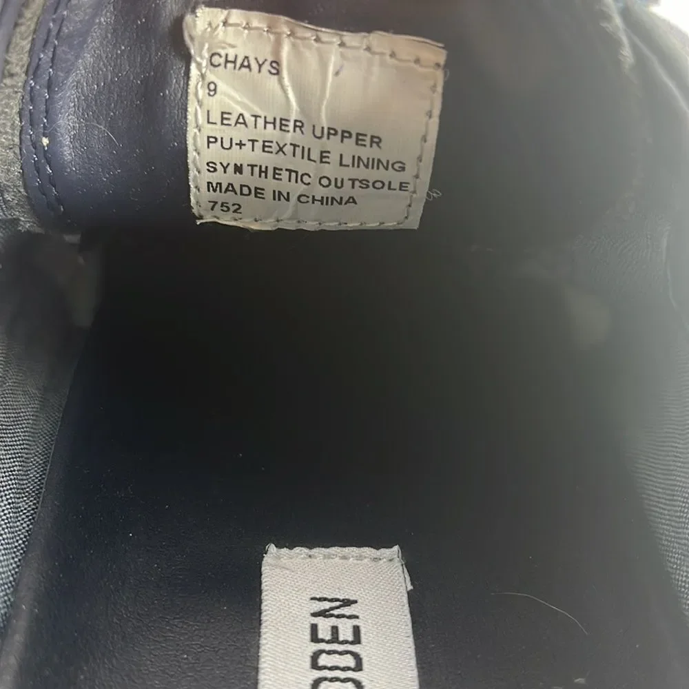 Steve Madden Chay Navy Leather Cap Toe Lace Up Oxfords Sz‎ 9